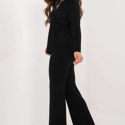 Womens Sweater Set 216693 Two Piece Outfit Black Everyday