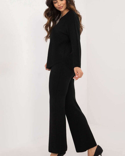 Womens Sweater Set 216693 Two Piece Outfit Black Everyday