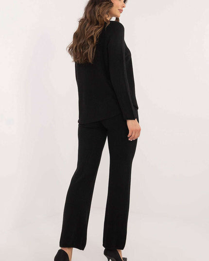 Womens Sweater Set 216693 Two Piece Outfit Black Everyday