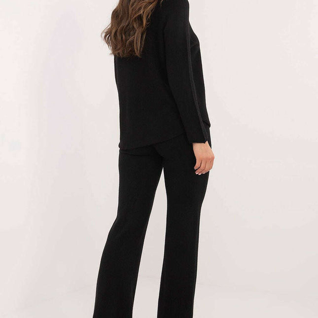 Womens Sweater Set 216693 Two Piece Outfit Black Everyday