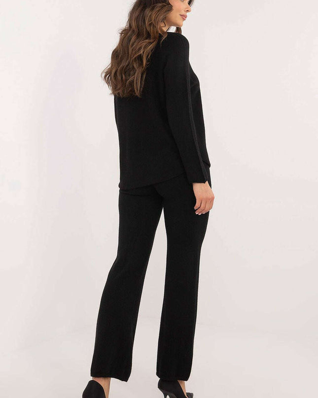 Womens Sweater Set 216693 Two Piece Outfit Black Everyday