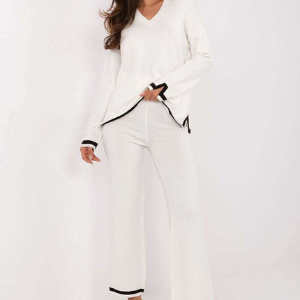 Beige Women Sweater Set 216697 With Coordinating Pants