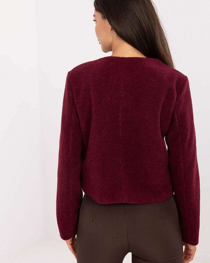 Red Women's Short Jacket 216706 With Button Closure