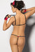 Seductive Red Mesh Lingerie Set with Blindfold and Cuffs