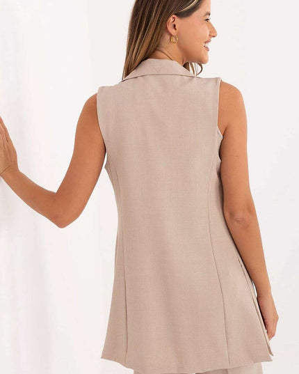 Women’s Tailored Polyester Gilet – Modern Sleeveless Vest