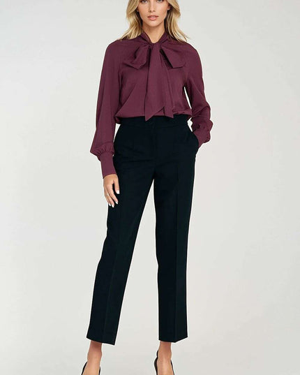 Women's Viscose Scarf-Neck Blouse with Decorative Cuffs – Très Elite