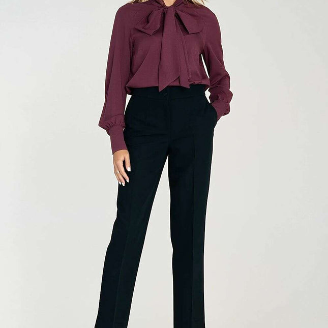 Women's Viscose Scarf-Neck Blouse with Decorative Cuffs – Très Elite