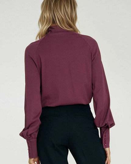 Women's Viscose Scarf-Neck Blouse with Decorative Cuffs – Très Elite