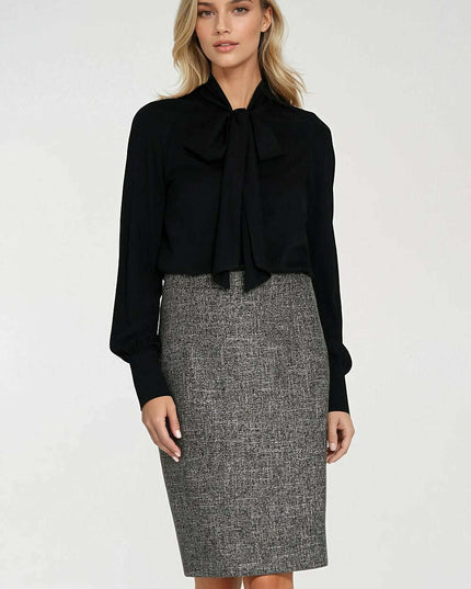 Women's Viscose Scarf-Neck Blouse with Decorative Cuffs – Très Elite