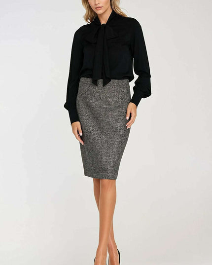 Women's Viscose Scarf-Neck Blouse with Decorative Cuffs – Très Elite