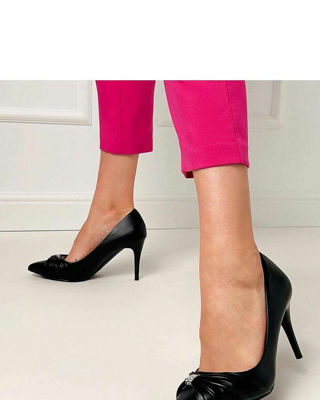 Women’s High Heels – Pointed Toe, Zirconia Detail, 9cm Heel