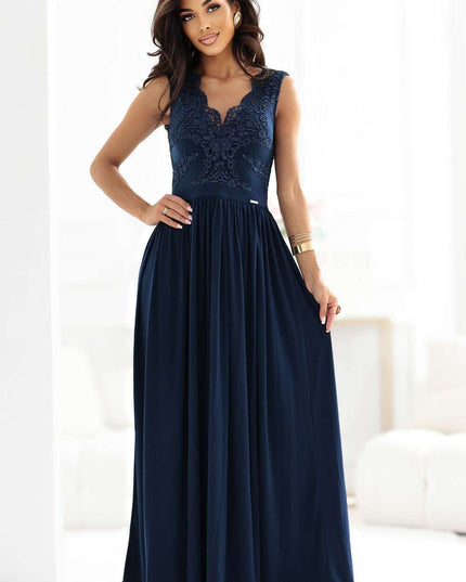Elegant Blue Lace Gown for Special Occasions