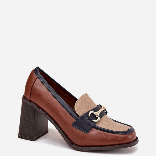 Heeled low shoes model 217844