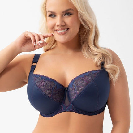 Gorsenia Lingerie Soft Comfort Bra with Adjustable Straps and Lace Tri