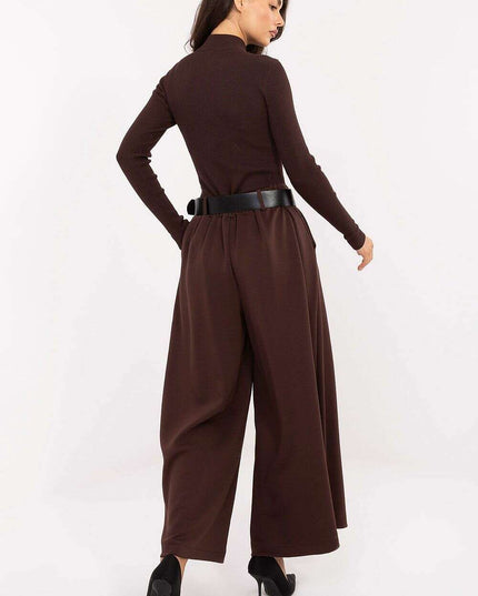 Women’s Palazzo Trousers – High Waist, Pleated, One-Size-Fits-All