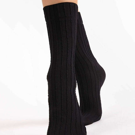 Basico Ribbed Socks – White & Black, Stretchy Everyday Comfort