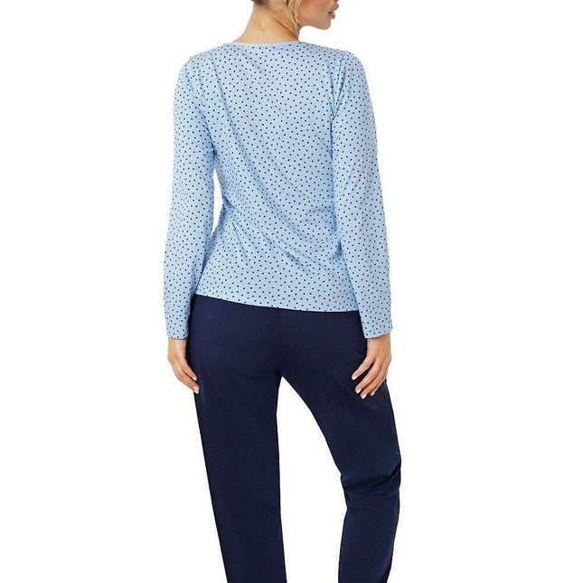 Women’s Navy Cotton Pyjama Set with Star Pattern – Relaxed Fit