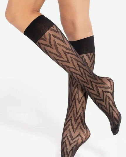Patterned Knee High Socks 20 DEN Semi-Matte – Elegant Comfort Fit