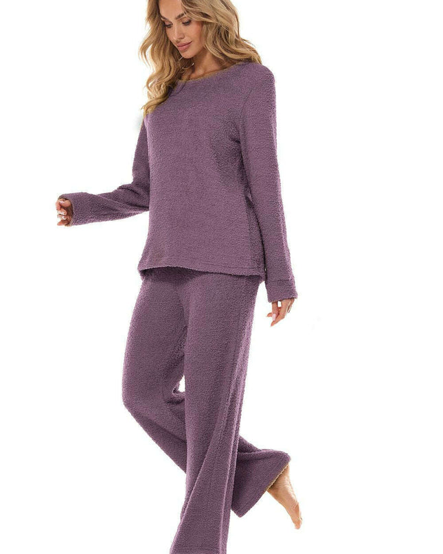 Women's Cozy Round Neck Loungewear Set – Soft Sweatshirt & Pants