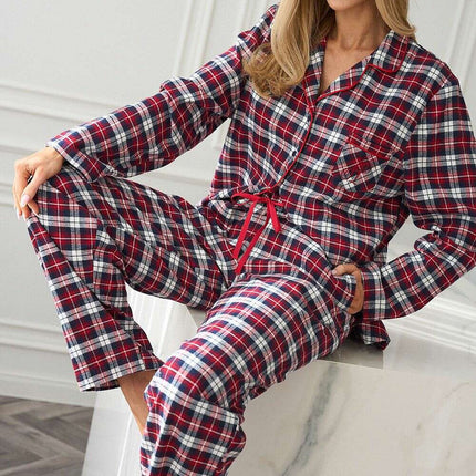 Women’s Cotton Pajama Set with Embroidery Piping & Chest Pocket