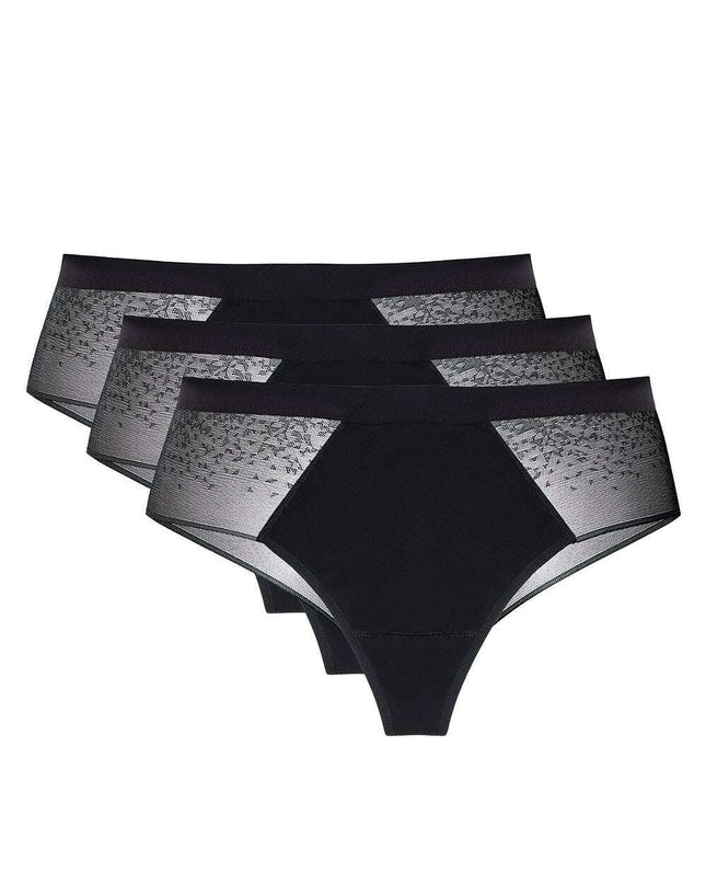 Three-Pack Cotton String Panties – Lace Back, OEKO-TEX Gusset, No Show