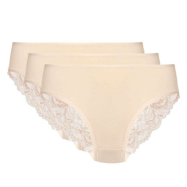 Cotton Panties 3-Pack – Lace Back & OEKO-TEX Gusset Comfort