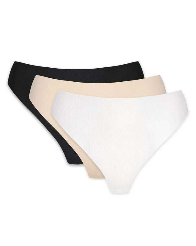 Seamless Thong Underwear 3-Pack – Cotton Gusset, Invisible Fit