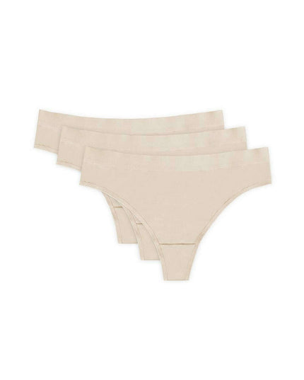 Three-Pack Cotton Thongs – OEKO-TEX Certified, Wide Waistband, Made in Poland