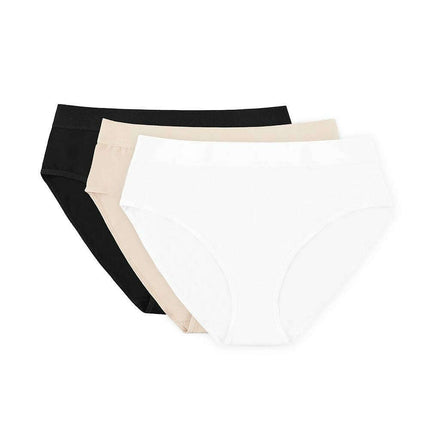 Women’s Cotton Thong Set – 3 Pack (Beige, Black, White)