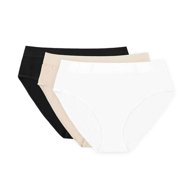 Women’s Cotton Thong Set – 3 Pack (Beige, Black, White)