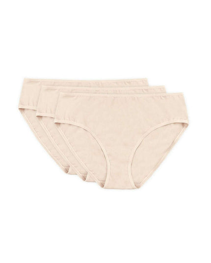 Three-Pack Cotton Gusset Thongs – Everyday Comfort in Beige, Black & White