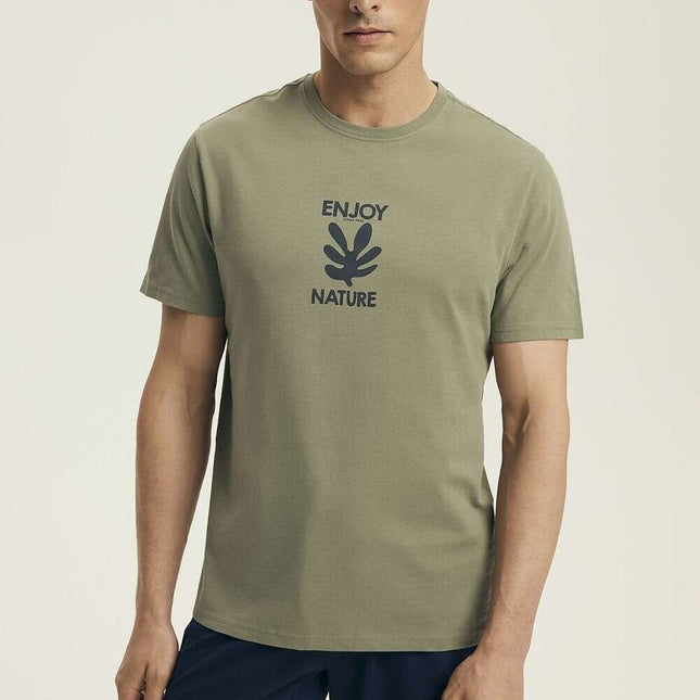 Women's Loose Fit Cotton Pajama Set – Printed Tee & Drawstring Shorts