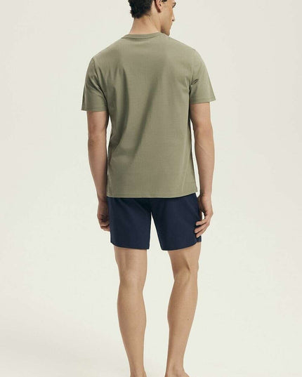 Women's Loose Fit Cotton Pajama Set – Printed Tee & Drawstring Shorts