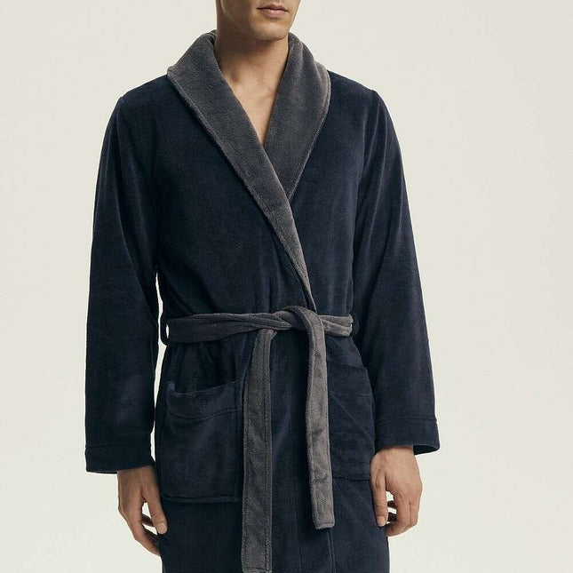 Men’s Knee-Length Bathrobe with Pockets – Model 219797