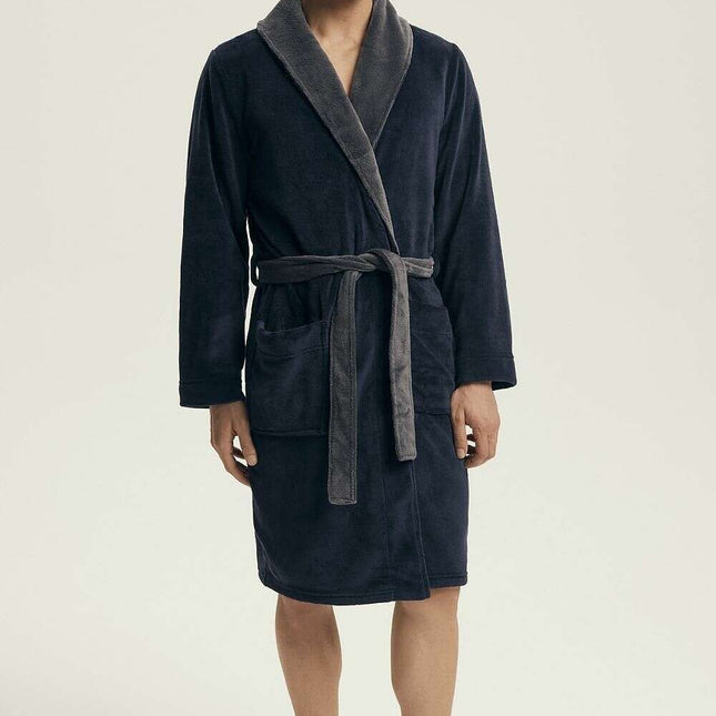 Men’s Knee-Length Bathrobe with Pockets – Model 219797