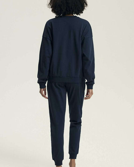 Women's Cotton Pajama Set – Loose Fit, Slogan Top & Pocket Pants