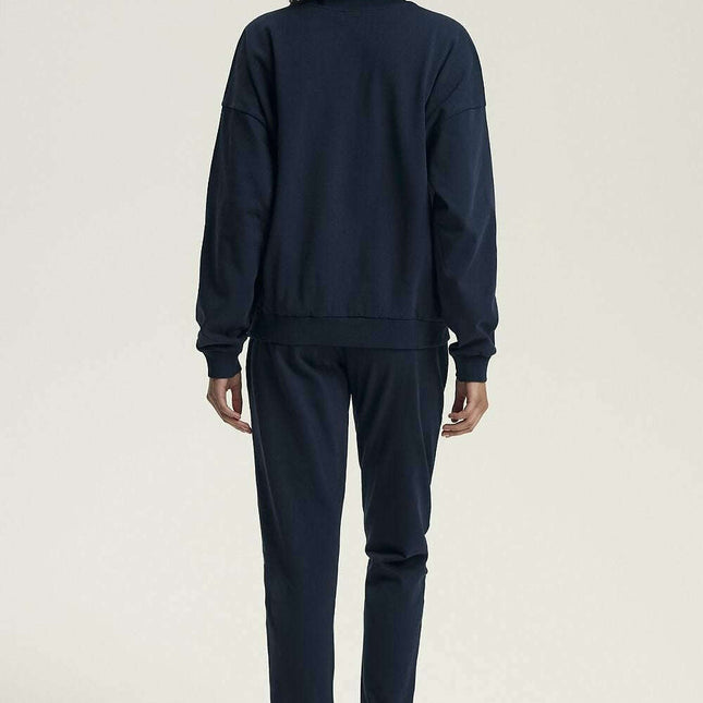 Women's Cotton Pajama Set – Loose Fit, Slogan Top & Pocket Pants