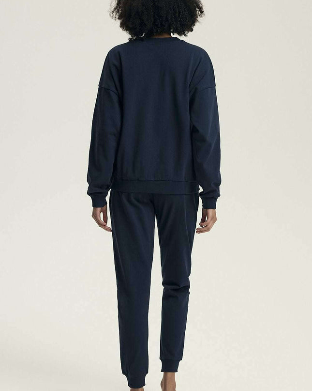 Women's Cotton Pajama Set – Loose Fit, Slogan Top & Pocket Pants