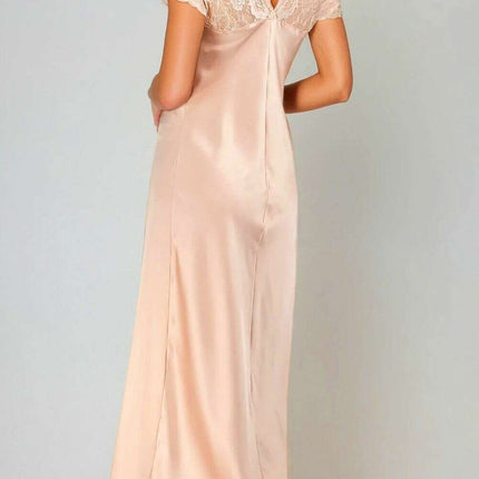 Luxe Satin Lace-Trimmed Slip Dress for Women by Mactan