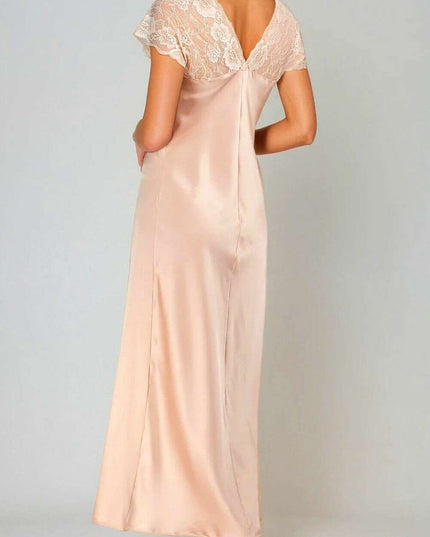 Luxe Satin Lace-Trimmed Slip Dress for Women by Mactan