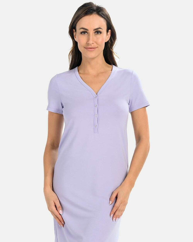 Lavender Nursing Nightshirt for Women – Viscose Lycra Comfort