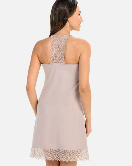 Cocoa Women’s Nightshirt – Soft Viscose Blend with Lace Detail