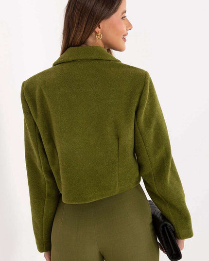 Elegant Short Women’s Coat – Classic Collar & Double-Breasted Style