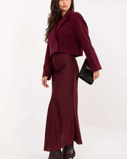 Elegant Short Women’s Coat – Classic Collar & Double-Breasted Style