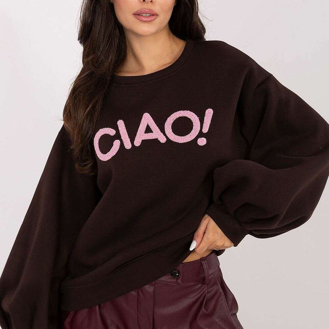 Women’s Cotton Elastane Sweatshirt – Puffy Sleeves & Modern Details