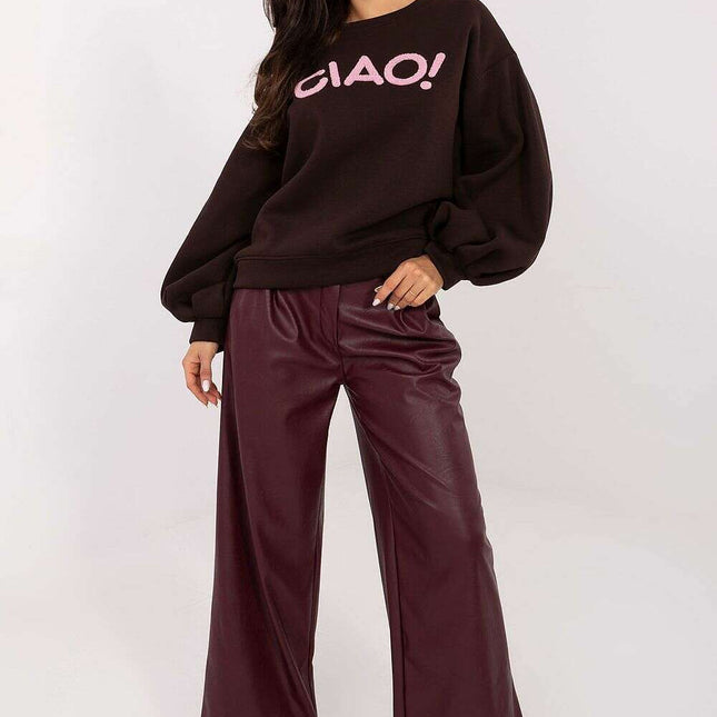 Women’s Cotton Elastane Sweatshirt – Puffy Sleeves & Modern Details