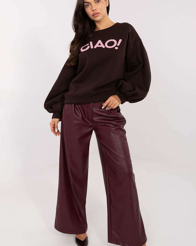 Women’s Cotton Elastane Sweatshirt – Puffy Sleeves & Modern Details