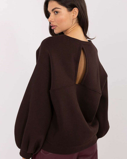 Women’s Cotton Elastane Sweatshirt – Puffy Sleeves & Modern Details