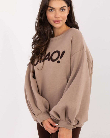 Women’s Cotton Elastane Sweatshirt – Puffy Sleeves & Modern Details