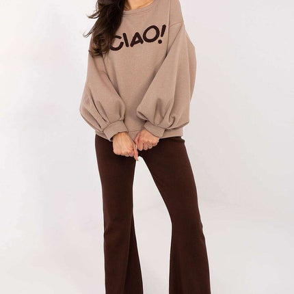 Women’s Cotton Elastane Sweatshirt – Puffy Sleeves & Modern Details